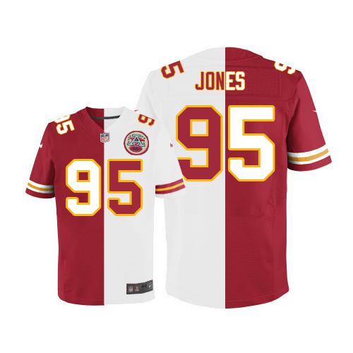 Nike Chiefs #95 Chris Jones Red/White Men's Stitched NFL Elite Split Jersey Nike Chiefs #95 Chris Jones Red/White Men's Stitched NFL Elite Split Jersey