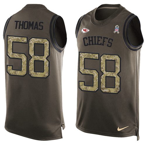 Nike Chiefs #58 Derrick Thomas Green Men's Stitched NFL Limited Salute To Service Tank Top Jersey Nike Chiefs #58 Derrick Thomas Green Men's Stitched NFL Limited Salute To Service Tank Top Jersey
