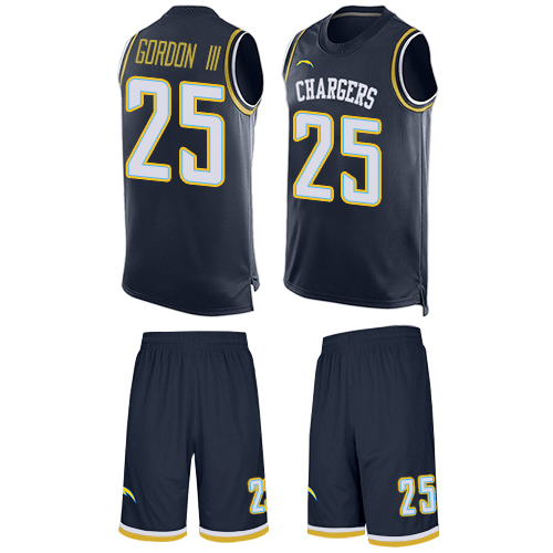 Nike Chargers #25 Melvin Gordon III Navy Blue Team Color Men's Stitched NFL Limited Tank Top Suit Jersey Nike Chargers #25 Melvin Gordon III Navy Blue Team Color Men's Stitched NFL Limited Tank Top Suit Jersey