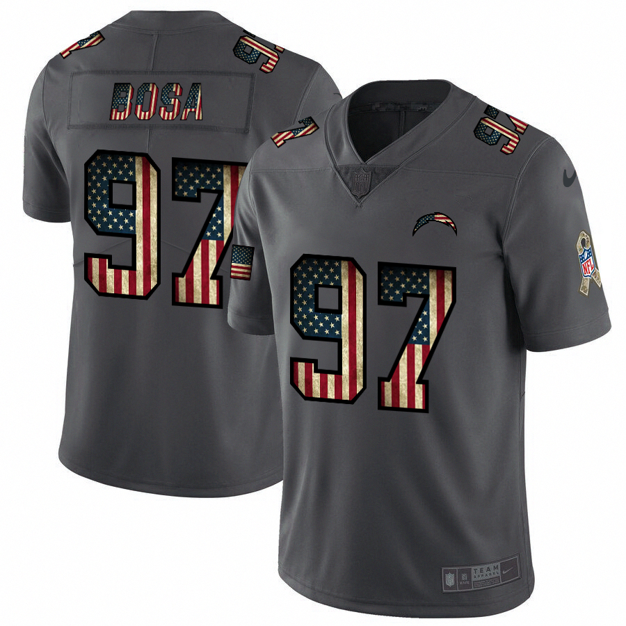 Los Angeles Chargers #97 Joey Bosa Nike 2018 Salute to Service Retro USA Flag Limited NFL Jersey
