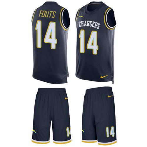 Nike Chargers #14 Dan Fouts Navy Blue Team Color Men's Stitched NFL Limited Tank Top Suit Jersey Nike Chargers #14 Dan Fouts Navy Blue Team Color Men's Stitched NFL Limited Tank Top Suit Jersey