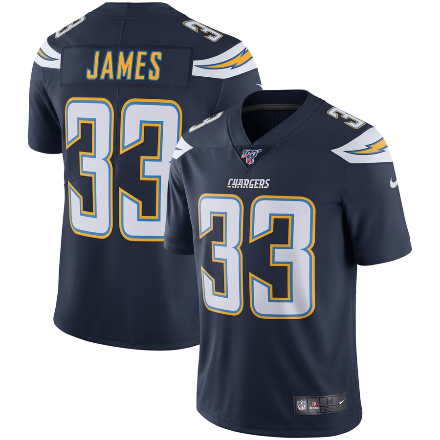 Los Angeles Chargers #33 Derwin James Nike 100th Season Vapor Limited Jersey Navy Los Angeles Chargers #33 Derwin James Nike 100th Season Vapor Limited Jersey Navy