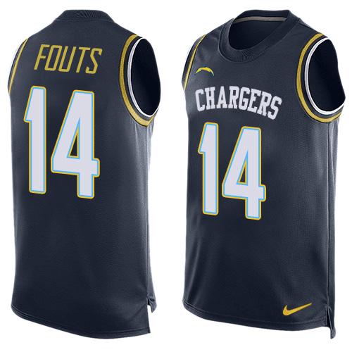 Nike Chargers #14 Dan Fouts Navy Blue Team Color Men's Stitched NFL Limited Tank Top Jersey Nike Chargers #14 Dan Fouts Navy Blue Team Color Men's Stitched NFL Limited Tank Top Jersey