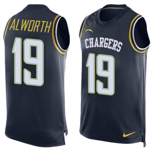 Nike Chargers #19 Lance Alworth Navy Blue Team Color Men's Stitched NFL Limited Tank Top Jersey Nike Chargers #19 Lance Alworth Navy Blue Team Color Men's Stitched NFL Limited Tank Top Jersey