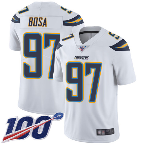Nike Chargers #97 Joey Bosa White Men's Stitched NFL 100th Season Vapor Limited Jersey Nike Chargers #97 Joey Bosa White Men's Stitched NFL 100th Season Vapor Limited Jersey