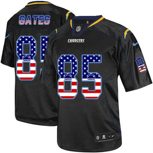 Nike Chargers #85 Antonio Gates Black Men's Stitched NFL Elite USA Flag Fashion Jersey Nike Chargers #85 Antonio Gates Black Men's Stitched NFL Elite USA Flag Fashion Jersey