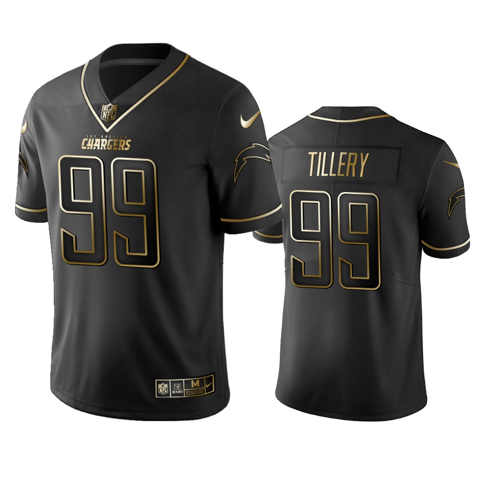 Chargers #99 Jerry Tillery Men's Stitched NFL Vapor Untouchable Limited Black Golden Jersey Chargers #99 Jerry Tillery Men's Stitched NFL Vapor Untouchable Limited Black Golden Jersey