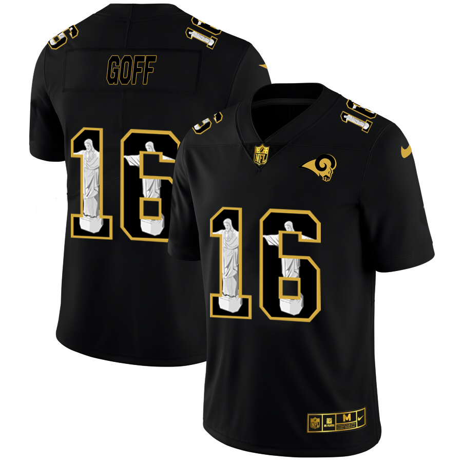 Los Angeles Rams #16 Jared Goff Men's Nike Carbon Black Vapor Cristo Redentor Limited NFL Jersey Los Angeles Rams #16 Jared Goff Men's Nike Carbon Black Vapor Cristo Redentor Limited NFL Jersey