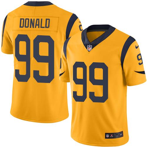 Nike Rams #99 Aaron Donald Gold Men's Stitched NFL Limited Rush Jersey Nike Rams #99 Aaron Donald Gold Men's Stitched NFL Limited Rush Jersey