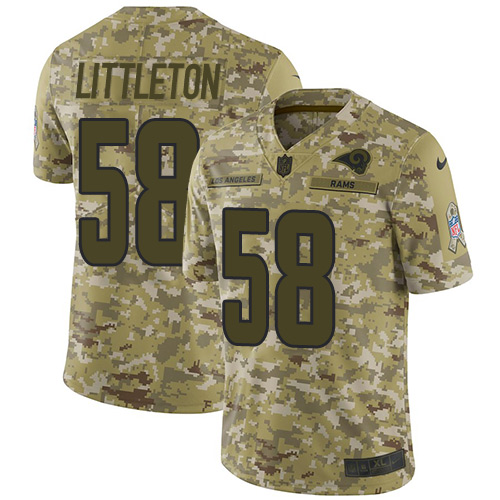 Nike Rams #58 Cory Littleton Camo Men's Stitched NFL Limited 2018 Salute To Service Jersey Nike Rams #58 Cory Littleton Camo Men's Stitched NFL Limited 2018 Salute To Service Jersey