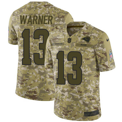 Nike Rams #13 Kurt Warner Camo Men's Stitched NFL Limited 2018 Salute To Service Jersey Nike Rams #13 Kurt Warner Camo Men's Stitched NFL Limited 2018 Salute To Service Jersey