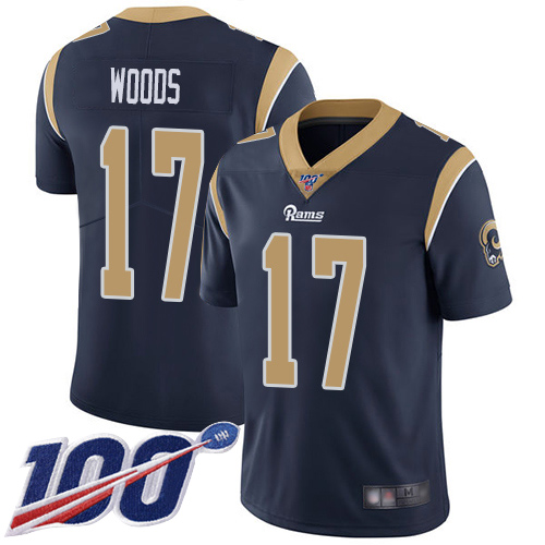 Nike Rams #17 Robert Woods Navy Blue Team Color Men's Stitched NFL 100th Season Vapor Limited Jersey Nike Rams #17 Robert Woods Navy Blue Team Color Men's Stitched NFL 100th Season Vapor Limited Jersey