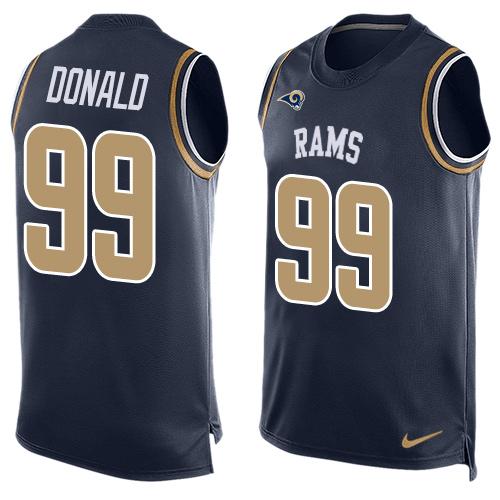Nike Rams #99 Aaron Donald Navy Blue Team Color Men's Stitched NFL Limited Tank Top Jersey Nike Rams #99 Aaron Donald Navy Blue Team Color Men's Stitched NFL Limited Tank Top Jersey