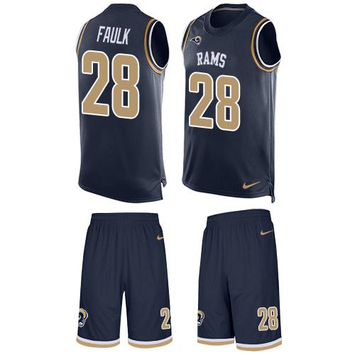Nike Rams #28 Marshall Faulk Navy Blue Team Color Men's Stitched NFL Limited Tank Top Suit Jersey Nike Rams #28 Marshall Faulk Navy Blue Team Color Men's Stitched NFL Limited Tank Top Suit Jersey