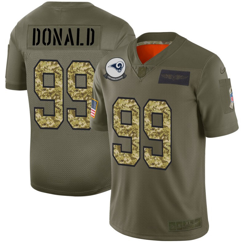 Los Angeles Rams #99 Aaron Donald Men's Nike 2019 Olive Camo Salute To Service Limited NFL Jersey Los Angeles Rams #99 Aaron Donald Men's Nike 2019 Olive Camo Salute To Service Limited NFL Jersey