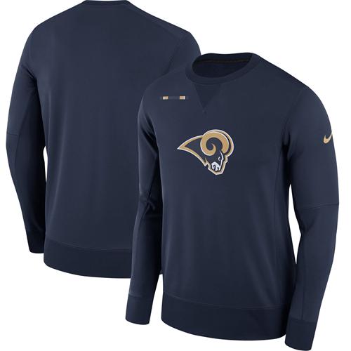 Men's Los Angeles Rams Nike Navy Sideline Team Logo Performance Sweatshirt Men's Los Angeles Rams Nike Navy Sideline Team Logo Performance Sweatshirt