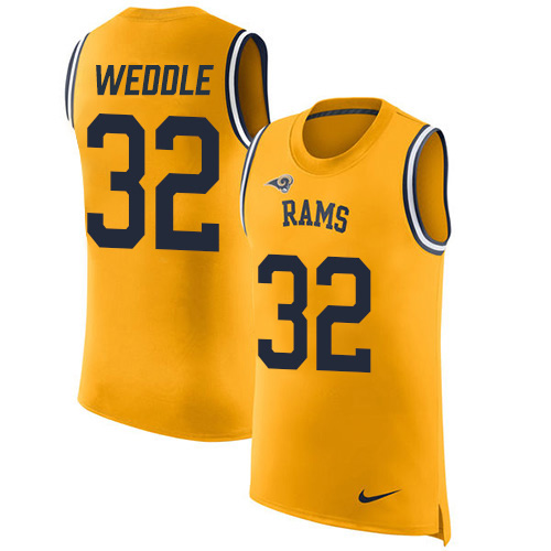 Nike Rams #32 Eric Weddle Gold Men's Stitched NFL Limited Rush Tank Top Jersey Nike Rams #32 Eric Weddle Gold Men's Stitched NFL Limited Rush Tank Top Jersey
