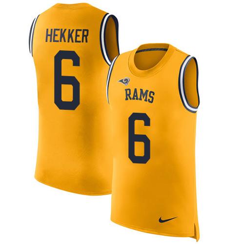 Nike Rams #6 Johnny Hekker Gold Men's Stitched NFL Limited Rush Tank Top Jersey Nike Rams #6 Johnny Hekker Gold Men's Stitched NFL Limited Rush Tank Top Jersey