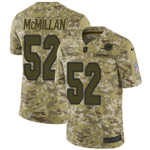 Nike Dolphins #52 Raekwon McMillan Camo Men's Stitched NFL Limited 2018 Salute To Service Jersey Nike Dolphins #52 Raekwon McMillan Camo Men's Stitched NFL Limited 2018 Salute To Service Jersey