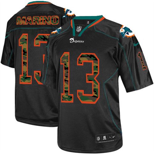 Nike Dolphins #13 Dan Marino Black Men's Stitched NFL Elite Camo Fashion Jersey Nike Dolphins #13 Dan Marino Black Men's Stitched NFL Elite Camo Fashion Jersey