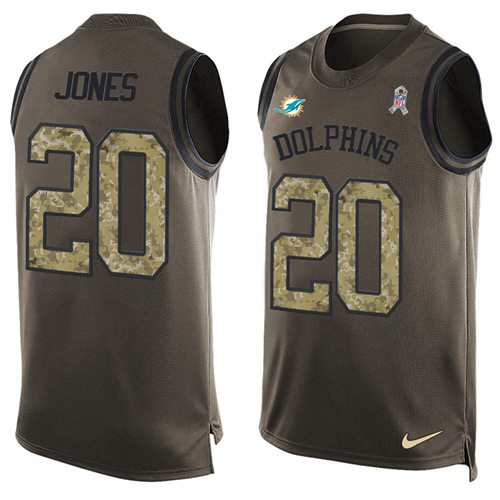 Nike Dolphins #20 Reshad Jones Green Men's Stitched NFL Limited Salute To Service Tank Top Jersey Nike Dolphins #20 Reshad Jones Green Men's Stitched NFL Limited Salute To Service Tank Top Jersey