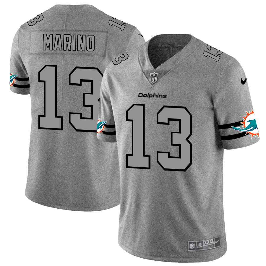 Miami Dolphins #13 Dan Marino Men's Nike Gray Gridiron II Vapor Untouchable Limited NFL Jersey Miami Dolphins #13 Dan Marino Men's Nike Gray Gridiron II Vapor Untouchable Limited NFL Jersey