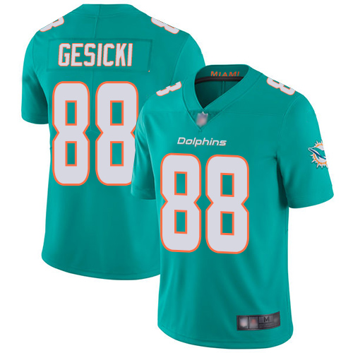 Nike Dolphins #88 Mike Gesicki Aqua Green Team Color Men's Stitched NFL Vapor Untouchable Limited Jersey Nike Dolphins #88 Mike Gesicki Aqua Green Team Color Men's Stitched NFL Vapor Untouchable Limited Jersey