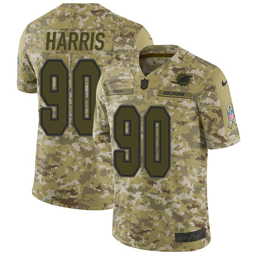 Nike Dolphins #90 Charles Harris Camo Men's Stitched NFL Limited 2018 Salute To Service Jersey Nike Dolphins #90 Charles Harris Camo Men's Stitched NFL Limited 2018 Salute To Service Jersey