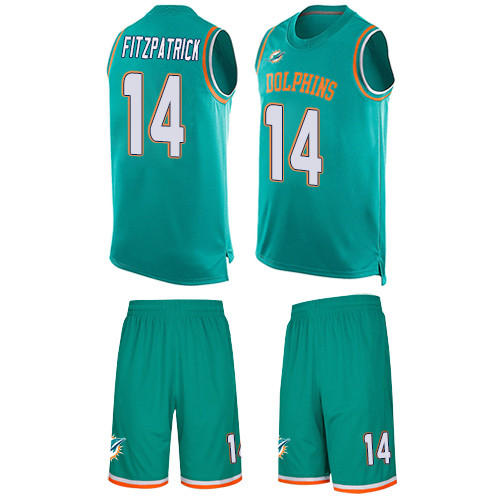 Nike Dolphins #14 Ryan Fitzpatrick Aqua Green Team Color Men's Stitched NFL Limited Tank Top Suit Jersey Nike Dolphins #14 Ryan Fitzpatrick Aqua Green Team Color Men's Stitched NFL Limited Tank Top Suit Jersey