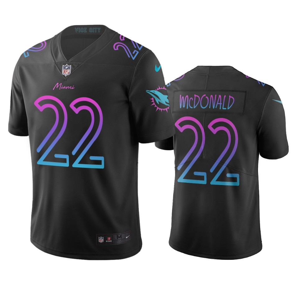 Miami Dolphins #22 T.J. Mcdonald Black Vapor Limited City Edition NFL Jersey Miami Dolphins #22 T.J. Mcdonald Black Vapor Limited City Edition NFL Jersey