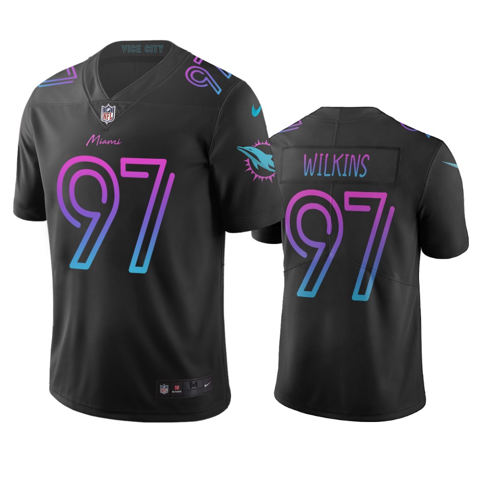 Miami Dolphins #97 Christian Wilkins Black Vapor Limited City Edition NFL Jersey Miami Dolphins #97 Christian Wilkins Black Vapor Limited City Edition NFL Jersey