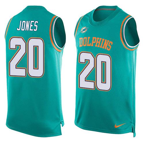 Nike Dolphins #20 Reshad Jones Aqua Green Team Color Men's Stitched NFL Limited Tank Top Jersey Nike Dolphins #20 Reshad Jones Aqua Green Team Color Men's Stitched NFL Limited Tank Top Jersey