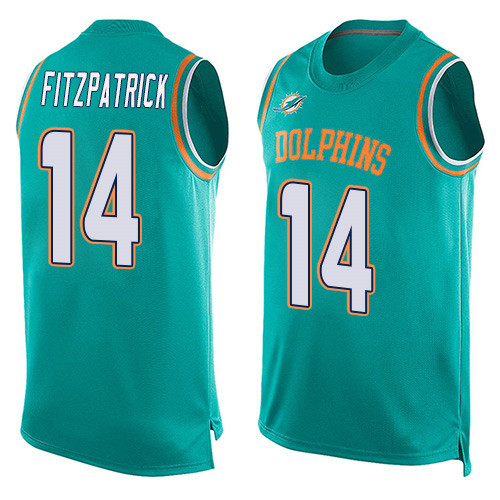 Nike Dolphins #14 Ryan Fitzpatrick Aqua Green Team Color Men's Stitched NFL Limited Tank Top Jersey Nike Dolphins #14 Ryan Fitzpatrick Aqua Green Team Color Men's Stitched NFL Limited Tank Top Jersey