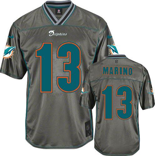 Nike Dolphins #13 Dan Marino Grey Men's Stitched NFL Elite Vapor Jersey Nike Dolphins #13 Dan Marino Grey Men's Stitched NFL Elite Vapor Jersey