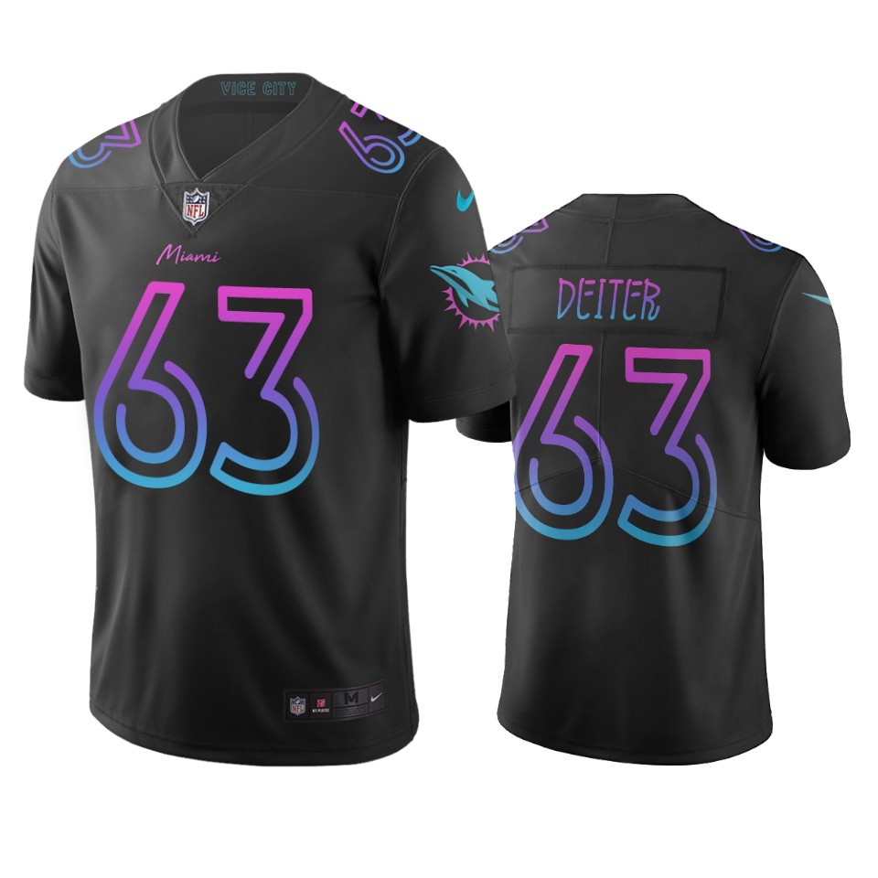 Miami Dolphins #63 Michael Deiter Black Vapor Limited City Edition NFL Jersey Miami Dolphins #63 Michael Deiter Black Vapor Limited City Edition NFL Jersey