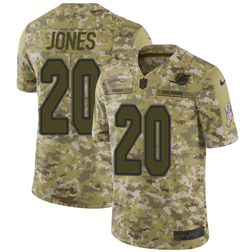 Nike Dolphins #20 Reshad Jones Camo Men's Stitched NFL Limited 2018 Salute To Service Jersey Nike Dolphins #20 Reshad Jones Camo Men's Stitched NFL Limited 2018 Salute To Service Jersey