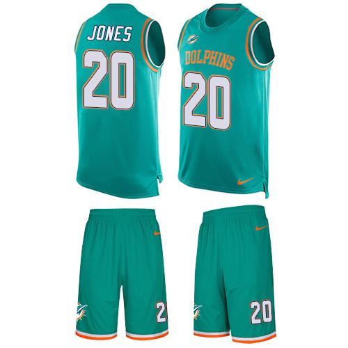Nike Dolphins #20 Reshad Jones Aqua Green Team Color Men's Stitched NFL Limited Tank Top Suit Jersey Nike Dolphins #20 Reshad Jones Aqua Green Team Color Men's Stitched NFL Limited Tank Top Suit Jersey
