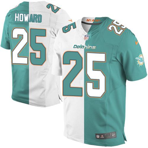 Nike Dolphins #25 Xavien Howard Aqua Green/White Men's Stitched NFL Elite Split Jersey Nike Dolphins #25 Xavien Howard Aqua Green/White Men's Stitched NFL Elite Split Jersey