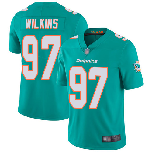 Nike Dolphins #97 Christian Wilkins Aqua Green Team Color Men's Stitched NFL Vapor Untouchable Limited Jersey Nike Dolphins #97 Christian Wilkins Aqua Green Team Color Men's Stitched NFL Vapor Untouchable Limited Jersey