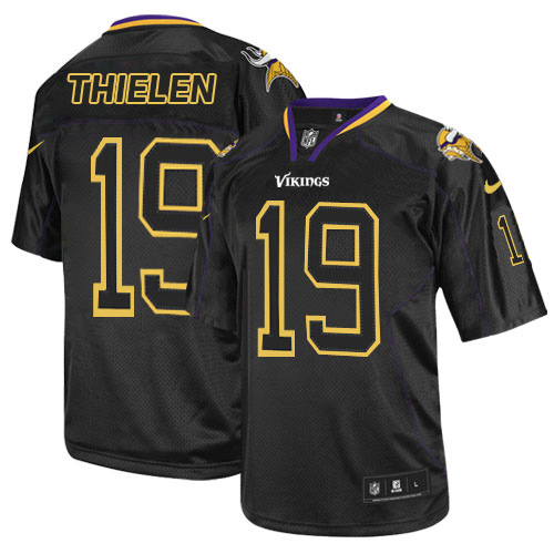Nike Vikings #19 Adam Thielen Lights Out Black Men's Stitched NFL Elite Jersey Nike Vikings #19 Adam Thielen Lights Out Black Men's Stitched NFL Elite Jersey