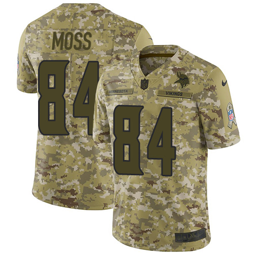 Nike Vikings #84 Randy Moss Camo Men's Stitched NFL Limited 2018 Salute To Service Jersey Nike Vikings #84 Randy Moss Camo Men's Stitched NFL Limited 2018 Salute To Service Jersey