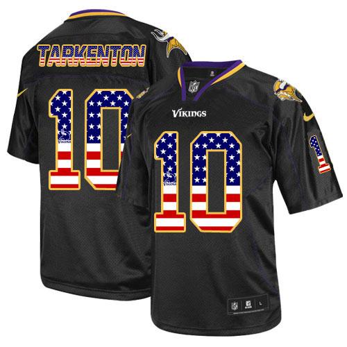 Nike Vikings #10 Fran Tarkenton Black Men's Stitched NFL Elite USA Flag Fashion Jersey Nike Vikings #10 Fran Tarkenton Black Men's Stitched NFL Elite USA Flag Fashion Jersey