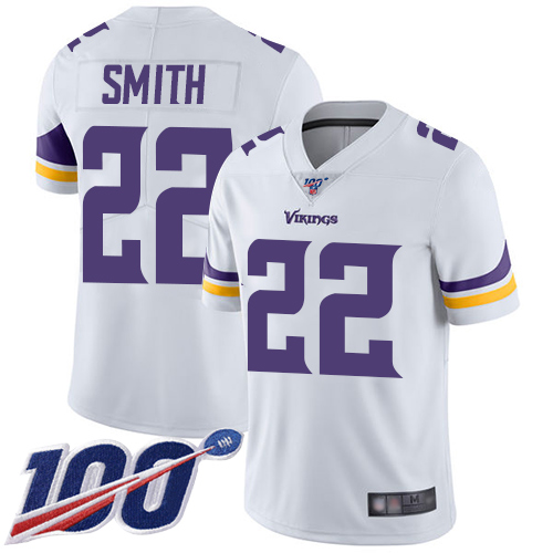 Nike Vikings #22 Harrison Smith White Men's Stitched NFL 100th Season Vapor Limited Jersey Nike Vikings #22 Harrison Smith White Men's Stitched NFL 100th Season Vapor Limited Jersey