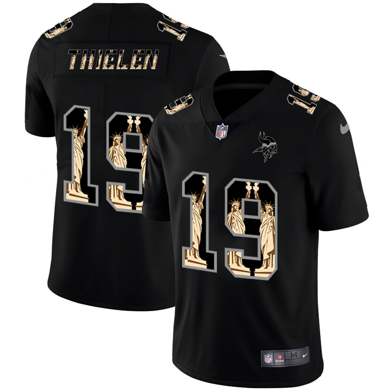 Minnesota Vikings #19 Adam Thielen Carbon Black Vapor Statue Of Liberty Limited NFL Jersey Minnesota Vikings #19 Adam Thielen Carbon Black Vapor Statue Of Liberty Limited NFL Jersey