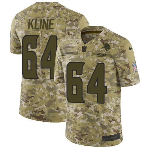 Nike Vikings #64 Josh Kline Camo Men's Stitched NFL Limited 2018 Salute To Service Jersey Nike Vikings #64 Josh Kline Camo Men's Stitched NFL Limited 2018 Salute To Service Jersey
