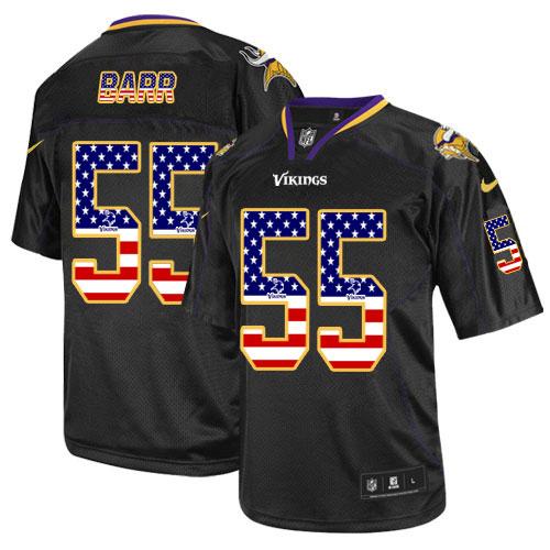 Nike Vikings #55 Anthony Barr Black Men's Stitched NFL Elite USA Flag Fashion Jersey Nike Vikings #55 Anthony Barr Black Men's Stitched NFL Elite USA Flag Fashion Jersey