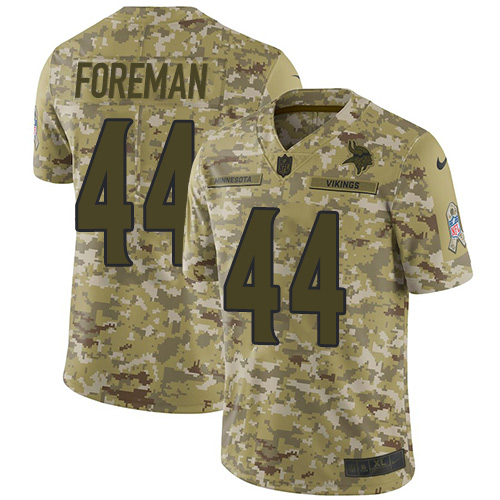 Nike Vikings #44 Chuck Foreman Camo Men's Stitched NFL Limited 2018 Salute To Service Jersey Nike Vikings #44 Chuck Foreman Camo Men's Stitched NFL Limited 2018 Salute To Service Jersey