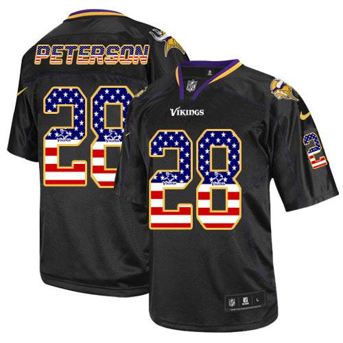 Nike Vikings #28 Adrian Peterson Black Men's Stitched NFL Elite USA Flag Fashion Jersey Nike Vikings #28 Adrian Peterson Black Men's Stitched NFL Elite USA Flag Fashion Jersey
