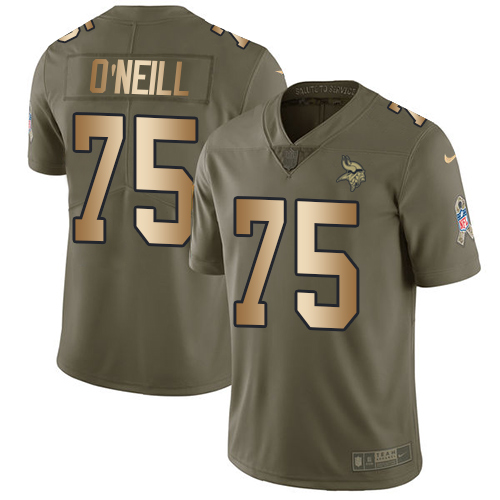 Nike Vikings #75 Brian O'Neill Olive/Gold Men's Stitched NFL Limited 2017 Salute To Service Jersey Nike Vikings #75 Brian O'Neill Olive/Gold Men's Stitched NFL Limited 2017 Salute To Service Jersey