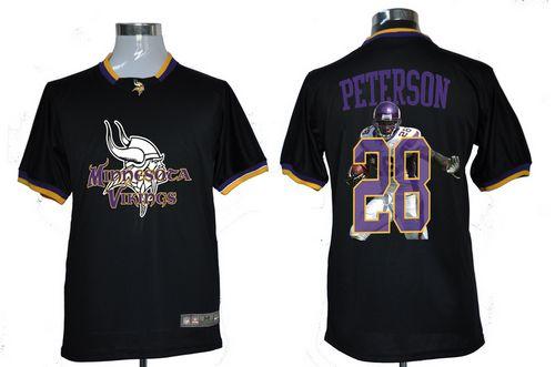 Nike Vikings #28 Adrian Peterson Black Men's NFL Game All Star Fashion Jersey Nike Vikings #28 Adrian Peterson Black Men's NFL Game All Star Fashion Jersey